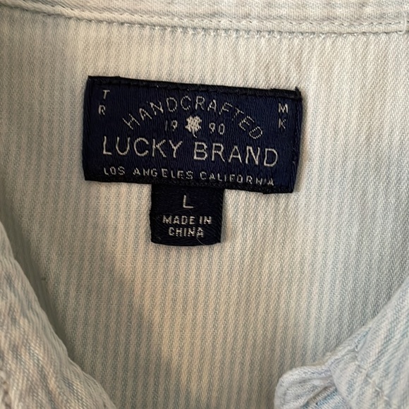 Lucky Brand large cotton striped button down shirt - Picture 4 of 5